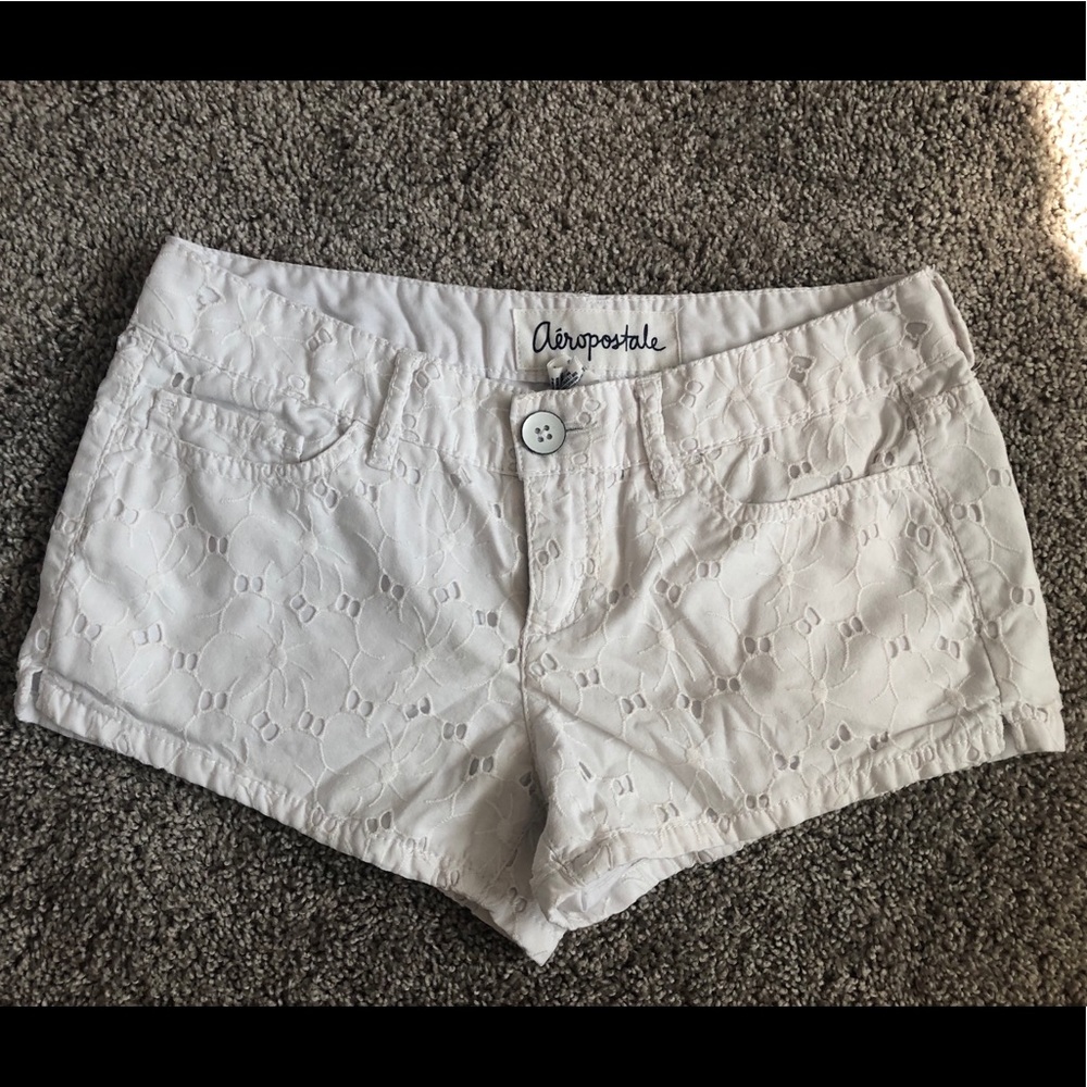 White floral patterned shorts